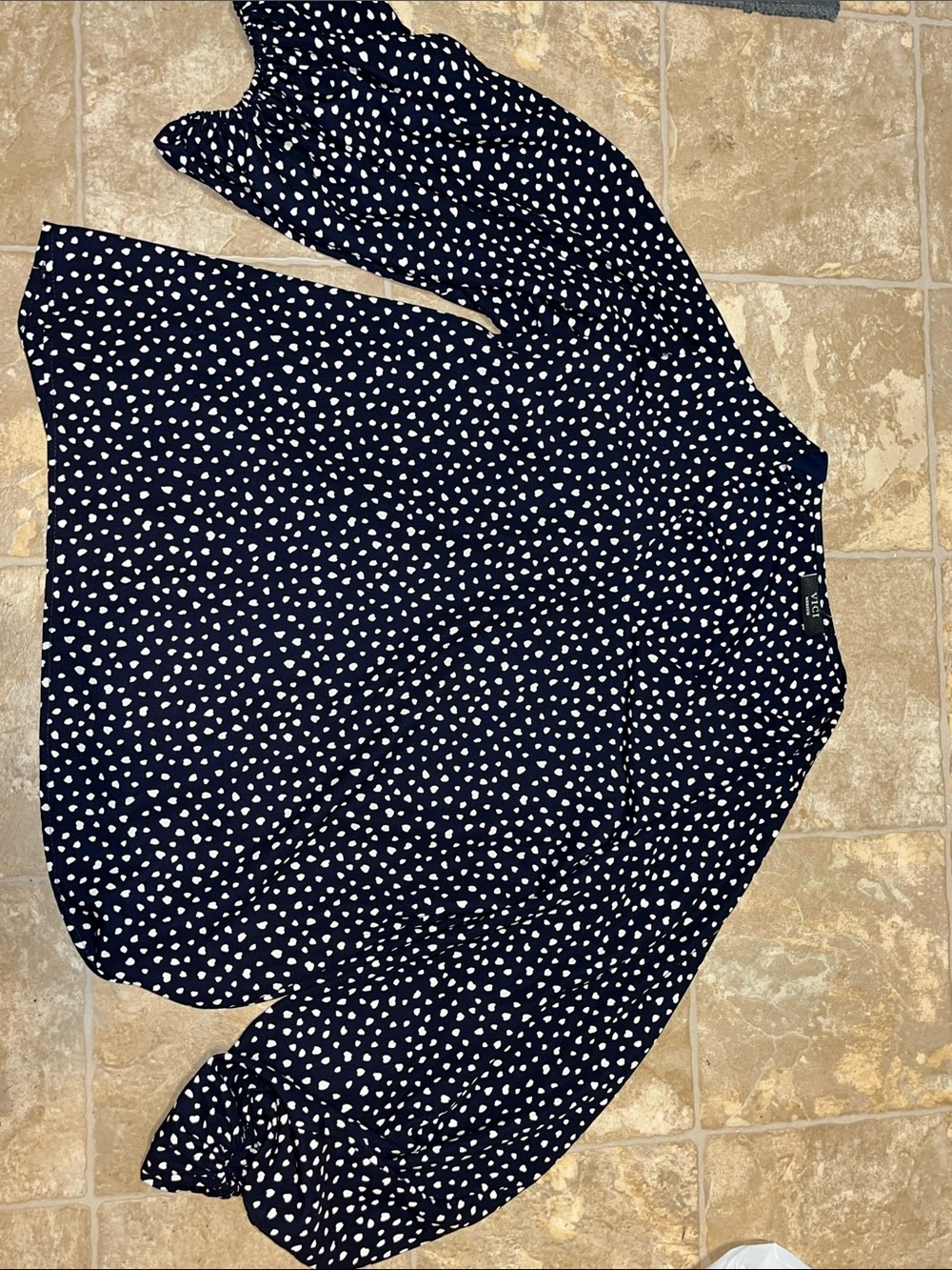 Vici Navy Blue Polka Dot Blouse